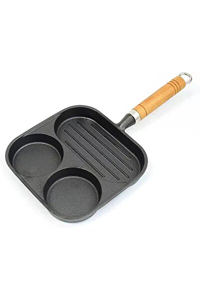 Arabest Nonstick 3 Section Square Grill Pan,Cast Iron,Divided Breakfast Skill...