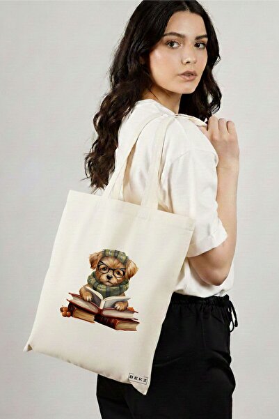 BEKZ Sacosa Cumparaturi Textila, Geanta Tote, model Reading puppy 11 38 x 34....