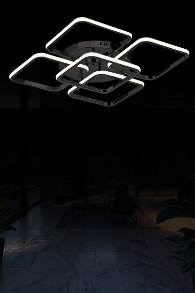RONİSU AYDINLATMA Laura Lüks Modern Geometrik Kare Tasarım 40 cm Led Plafonye...