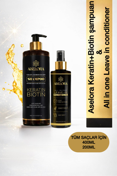 Aselora Keratin + Biotin Dökülme karşıt şampuanı & Leave-in Saç Spreyi