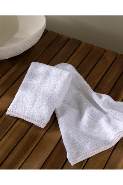 Madame Coco Angelise Σετ 2 πετσετών χεριών από 100% βαμβάκι - Λευκό/Πούδρα - ...
