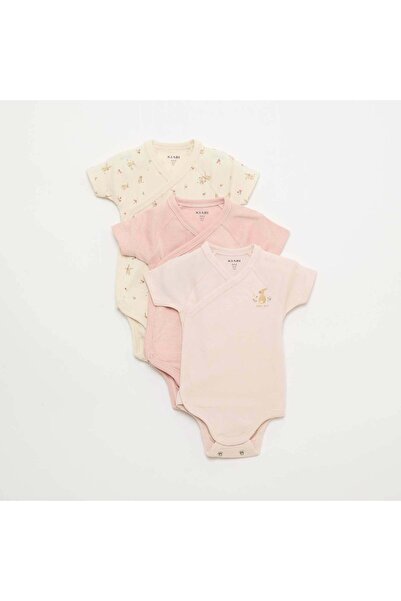 KIABI 3-Pack of Short-Sleeve Bodysuits PINK