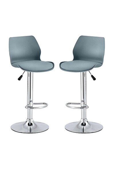 RENOVO Set of 2 Height Adjustable PU Leather Counter Chairs