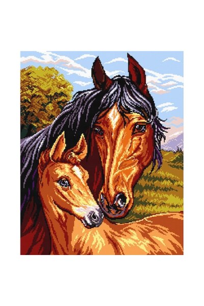 hudemas Cai , goblen cu diagrama alb-negru , 20x25cm