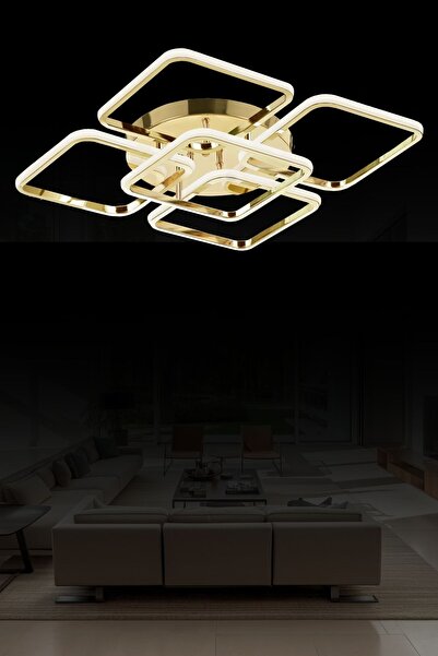 RONİSU AYDINLATMA Laura Lüks Modern Geometrik Kare Tasarım 40 cm Led Plafonye...