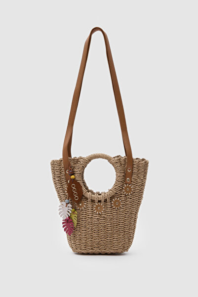 OGGO Wicker Hand & Crossbody Bag - Leather Handle