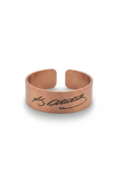 Güney Takı Store Ataturk Signed Pure Copper Ring