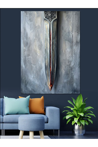 Artmeg Sabie Sângeroasă Detaliu Metalic Ascuțit Pânză Decorativă - Masă din L...