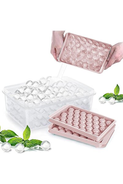 Arabest 66 Grid Ice Cube Mold,Double Layer Silicone Round Ice Ball Maker with...