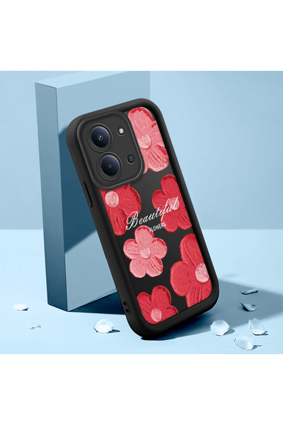 CASEVIBE حافظة هاتف من السيليكون بتصميم أوراق الزهور الفاخرة والأنيقة، متوافق...