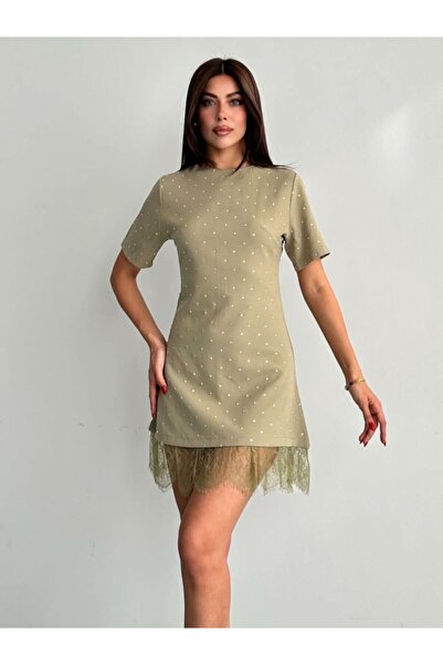 D'RECCY Γυναικείο Πολυτελές Μαύρο Μίνι Φόρεμα με Πέτρες