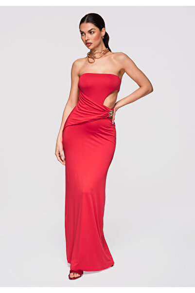 Larica OMBRE Women's Elegant Maxi Evening Dress LA-OM-DLR316 Red