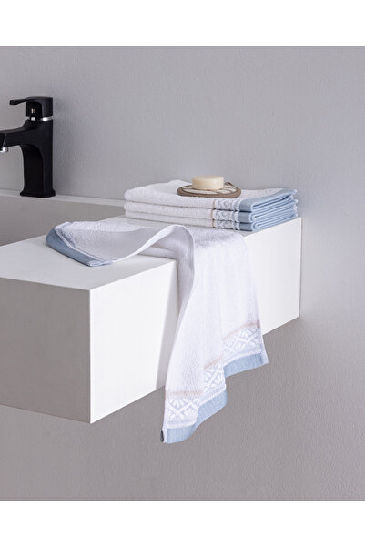 Madame Coco Σετ 4 βαμβακερών πετσετών χεριών Alouette - Λευκό/Μπλε - 30x45 εκ.