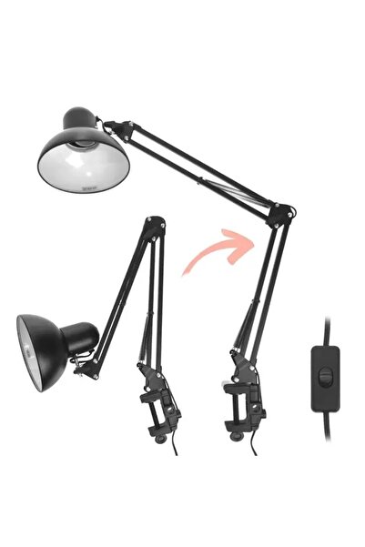 Z Store Black Desk Lamp with Clips & Foldable Arm
