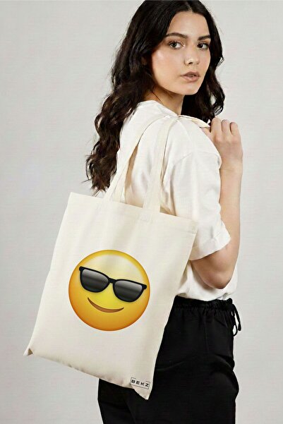 BEKZ Sacosa Cumparaturi Textila, Geanta Tote, model Cool, 38x34.5 cm, Alba, B...