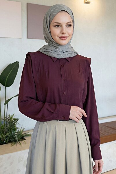 InStyle Πουκάμισο με ραβδώσεις σε χρώμα δαμασκηνί