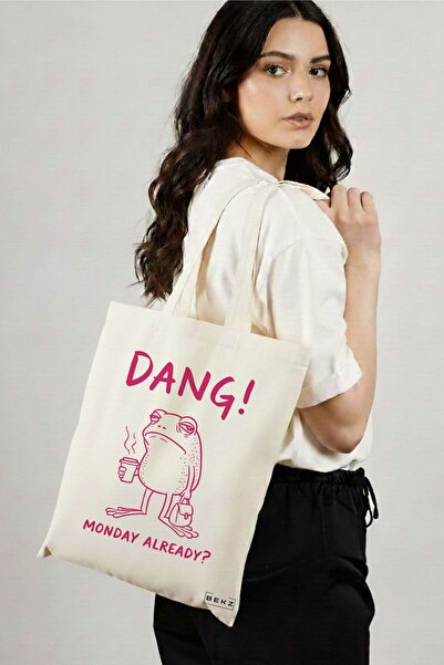 BEKZ Sacosa Cumparaturi Textila, Geanta Tote, model Dang monday already? 38 x...