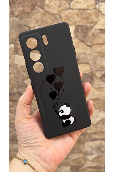 Vip Case Tecno Camon 40 Pro Uyumlu Kalpli Panda Desenli Silikon Darbe Emici K...