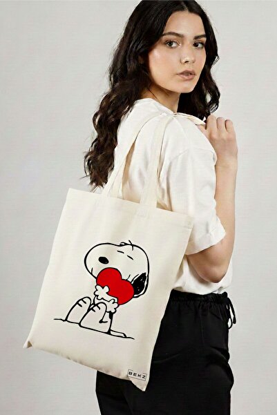 BEKZ Υφασμάτινη Τσάντα Αγορών, Τσάντα Ώμου, μοντέλο Doggo Love, 38x34.5 εκ., ...