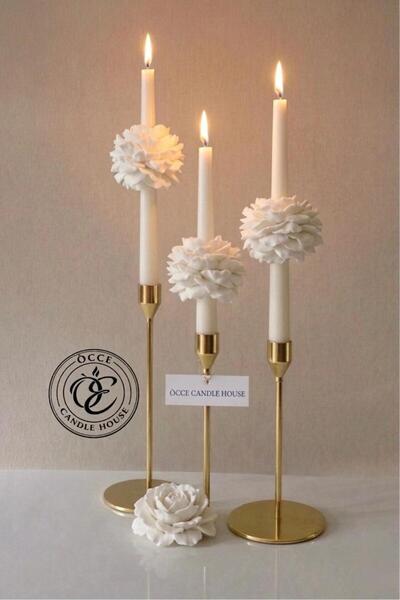 OCCE CANDLE HOUSE KOKULU ŞAKAYIKLI ŞAMDAN MUM 3'LÜ (SADECE MUM)