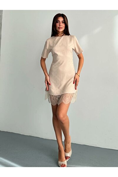 D'RECCY Γυναικείο Πολυτελές Μαύρο Μίνι Φόρεμα με Πέτρες