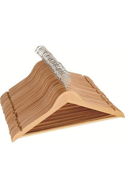 Generic Wood Coat Hangers, Non-Slip Cloth Hangers with Notches & 360° Swivel ...