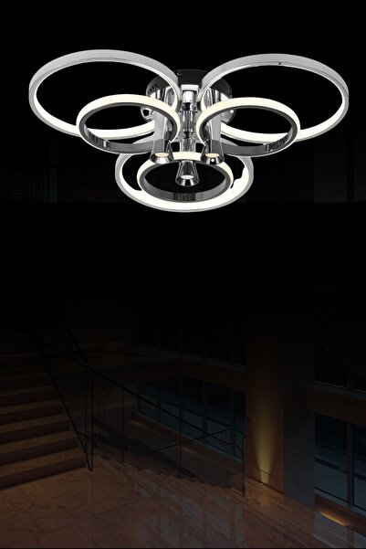 RONİSU AYDINLATMA Lunis Lüks Modern Spot ve Led Aydınlatmalı Halka 60 cm Plaf...
