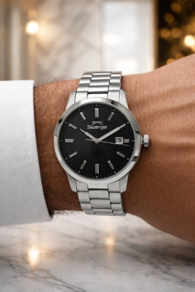Slazenger ساعة يد رجالية بسوار فولاذي 10 ATM، أنيقة ومناسبة للاستخدام اليومي