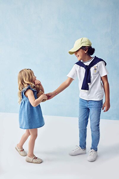 DeFacto Κανονικό κοντομάνικο μπλουζάκι με αρκουδάκι για αγόρια H2951A826SM