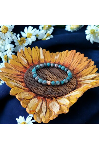 Ezera Βραχιόλι Zina — αμερικάνικο τυρκουάζ χαουλίτη με αξεσουάρ επιχρυσωμένο ...