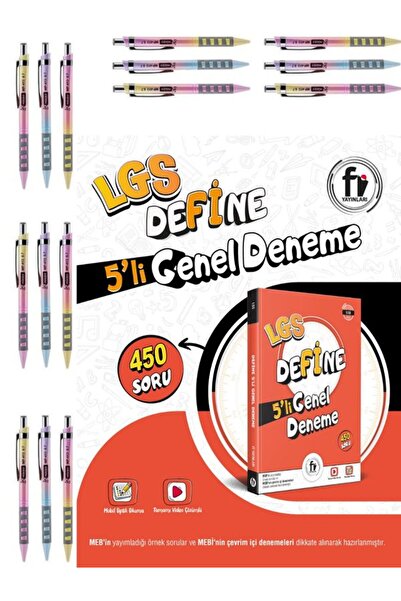 Fi Yayınları Fİ DEFİNE 8.SINIF 5Lİ GENEL DENEME MİKRO VERSATİL KALEM HEDİYELİ...
