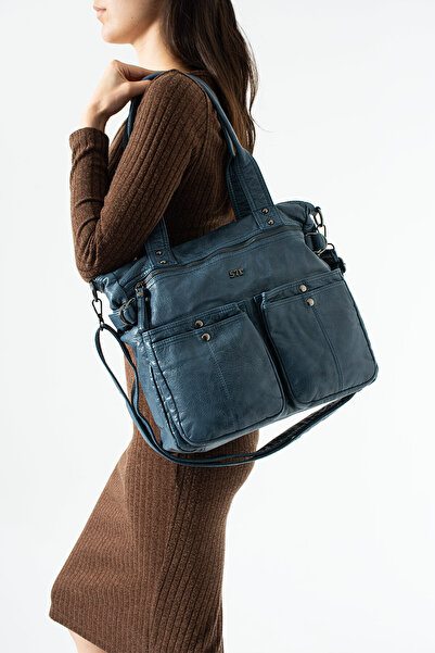 KIRASE 571 Quality Washed Leather Imported Casual Bag with Inner and Front Po...