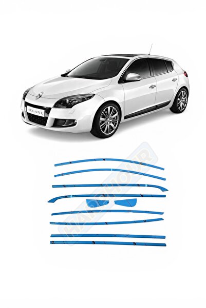 Harphour Renault Megane 3 Hb (2008-2016) Uyumlu Krom Cam Çerçevesi 10 Parça T...