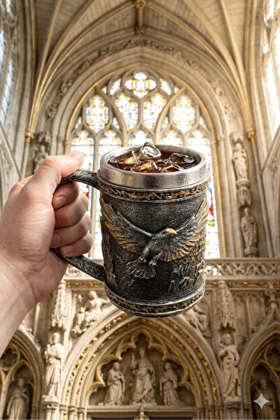 dase home 3D Eagle Themed Stainless Steel Mug Cup 500ml Embossed Mug Cup Coff...