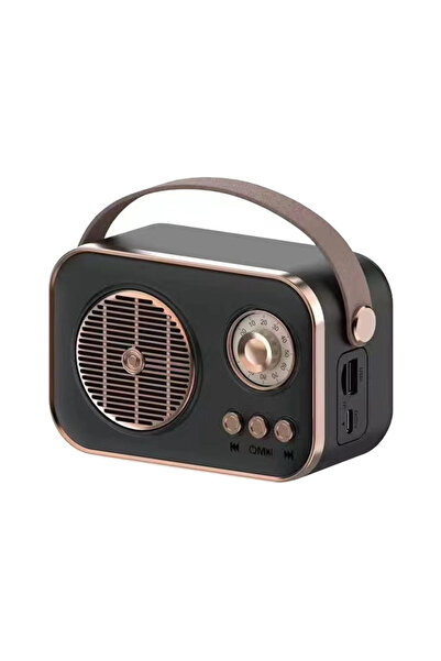 wiks Retro Tasarım Taşınabilir Bluetooth Hoparlör 5W Güçlü Ses TF Kart Destekli
