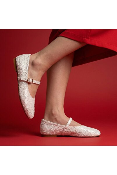 Letafia Μπαλαρίνες Dalida από λουστρίνι με δαντελένια λεπτομέρεια