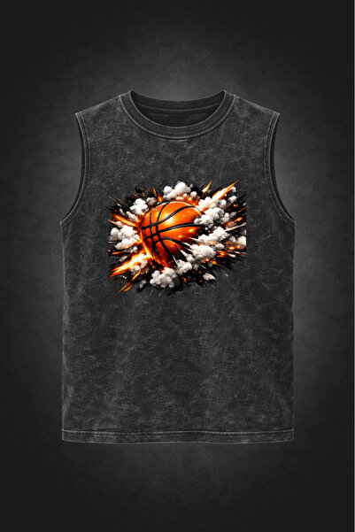 FREAK T-SHIRT Υπερμεγέθη μπλουζάκι με θέμα το μπάσκετ και μηδενικά μανίκια – ...