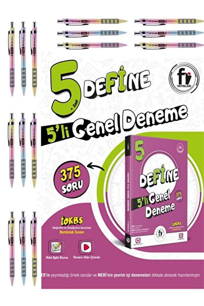Fi Yayınları Fİ DEFİNE 5.SINIF 5Lİ GENEL DENEME MİKRO VERSATİL KALEM HEDİYELİ