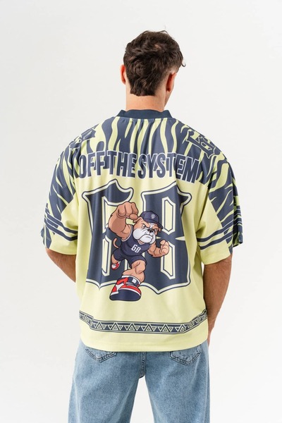 go gang own Αλφά Μπουλντόγκ Τζέρσεϊ Μπλουζάκι με λαιμόκοψη V, Oversize