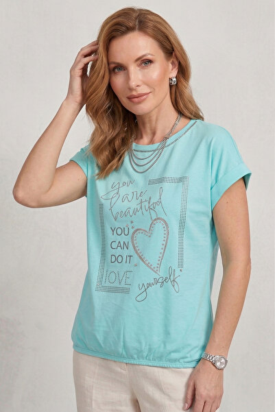 YXL COLLECTION Γυναικεία μπλούζα μεγάλου μεγέθους Lycra με λαιμόκοψη ποδηλάτο...