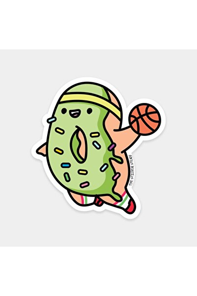 The Sticker Story. ملصق لاعب كرة السلة على شكل دونات