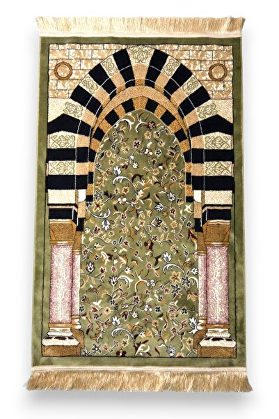 Safa Gift Medine Esintili Halı Seccade Ravza Desenli Yumuşak Dokulu Kaymaz Taban