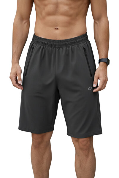 CROZWİSE Anthracite Men's Elastic Waist Zippered Pocket Lightweight Fabric Sp...