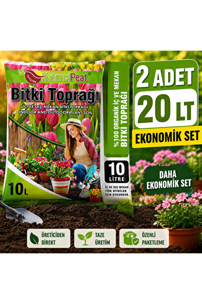 yeniçağa naturel peat 2 ADET 10 LT Torf Toprak (20 Litre) – Naturel Peat – Ür...