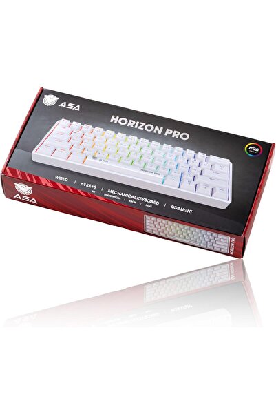 ASA لوحة مفاتيح ألعاب ميكانيكية سلكية Horizon Pro مع إضاءة خلفية RGB LED ومفاتيح مقاومة للغبار