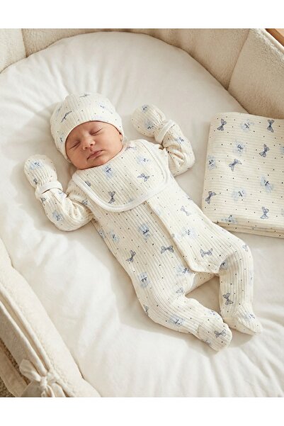 MiniKids Σετ 5 τεμαχίων Αρκουδάκι, λευκό-μπλε