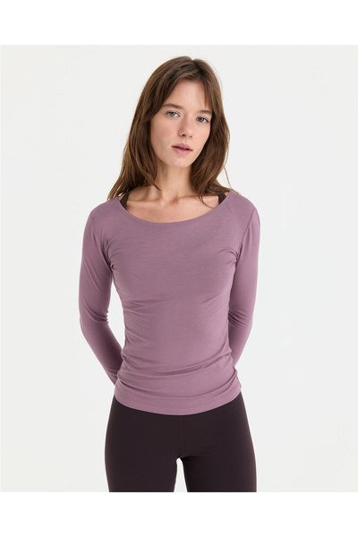 Ayma Active Λιλά Μωβ EcoVero ™ Γυναικείο μακρυμάνικο εσώρουχο με ημιφαρδύ για...