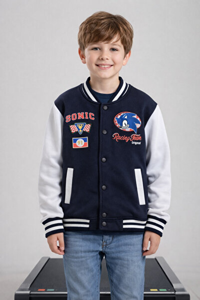 Uğur bebe Παιδικό παλτό με σχέδιο Sonic, 3 κλωστές, χοντρή ζακέτα κολεγιακού ...