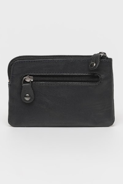 Pierre Cardin , Portcart de piele cu breloc, Negru
