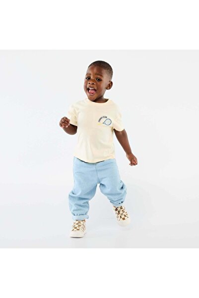 KIABI طقم تي شيرت + بنطلون جينز - قطعتين أزرق